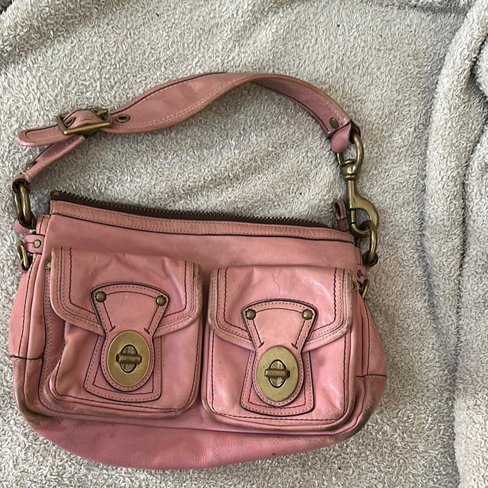 Coach Pink Shoulder Bag with Smooth Leather Finish